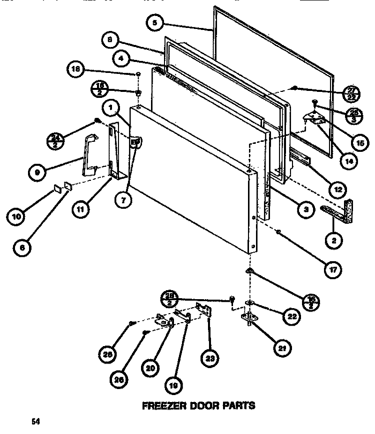 FZ DOOR Diagram and Parts List for TR518G P7655606W Amana Refrigerator