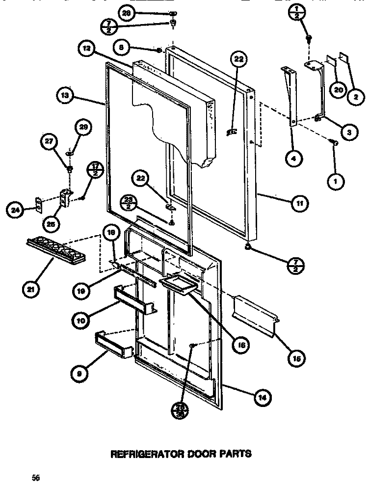 REF DOOR Diagram and Parts List for TR518G P7655606W Amana Refrigerator