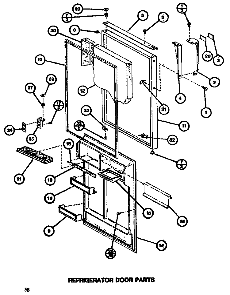 REF DOOR Diagram and Parts List for TC522G P7655608W Amana Refrigerator
