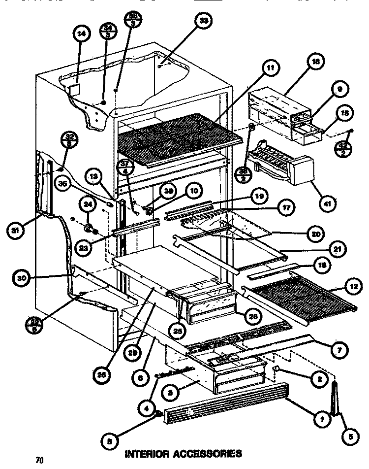 INTERIOR ACCESSORIES Diagram and Parts List for TC522G P7655608W Amana Refrigerator