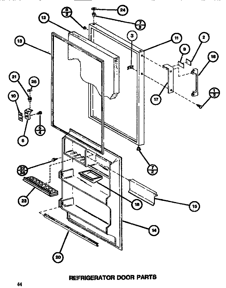 REF DOOR Diagram and Parts List for TM516H1 P7655609W Amana Refrigerator