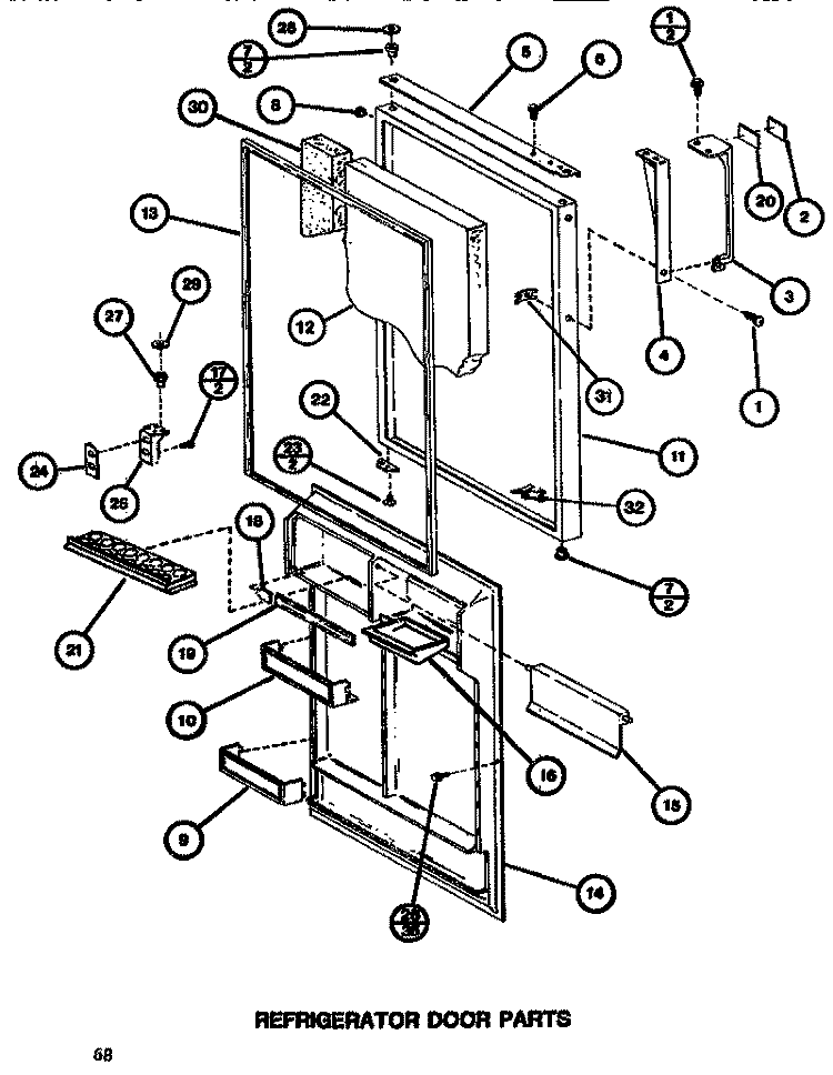 REF DOOR Diagram and Parts List for TC522H P7655612W Amana Refrigerator