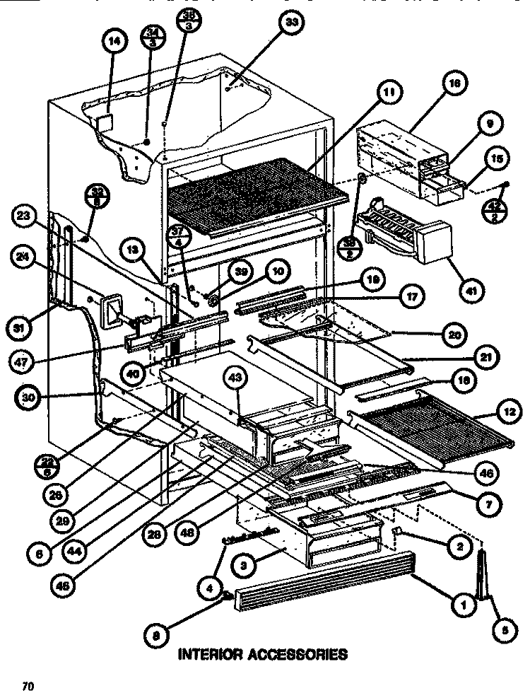 INTERIOR ACCESSORIES Diagram and Parts List for TC522H P7655612W Amana Refrigerator