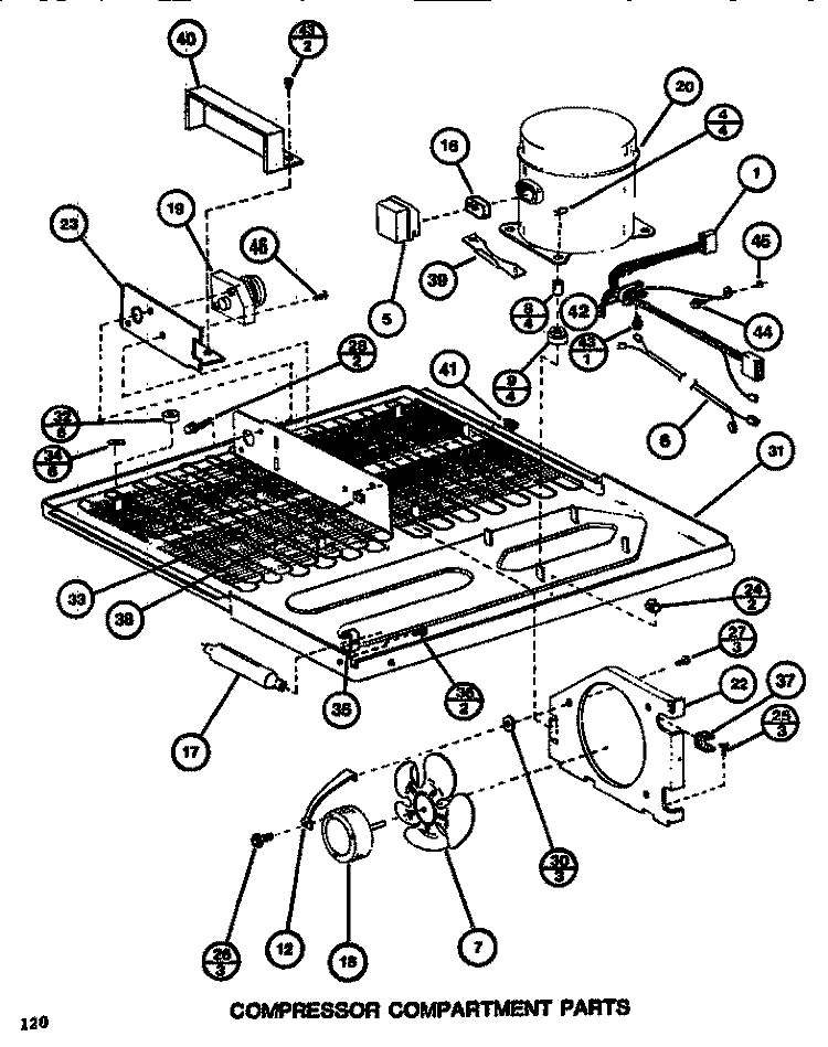 COMPRESSOR COMPARTMENT Diagram and Parts List for TR518K P7816002W Amana Refrigerator