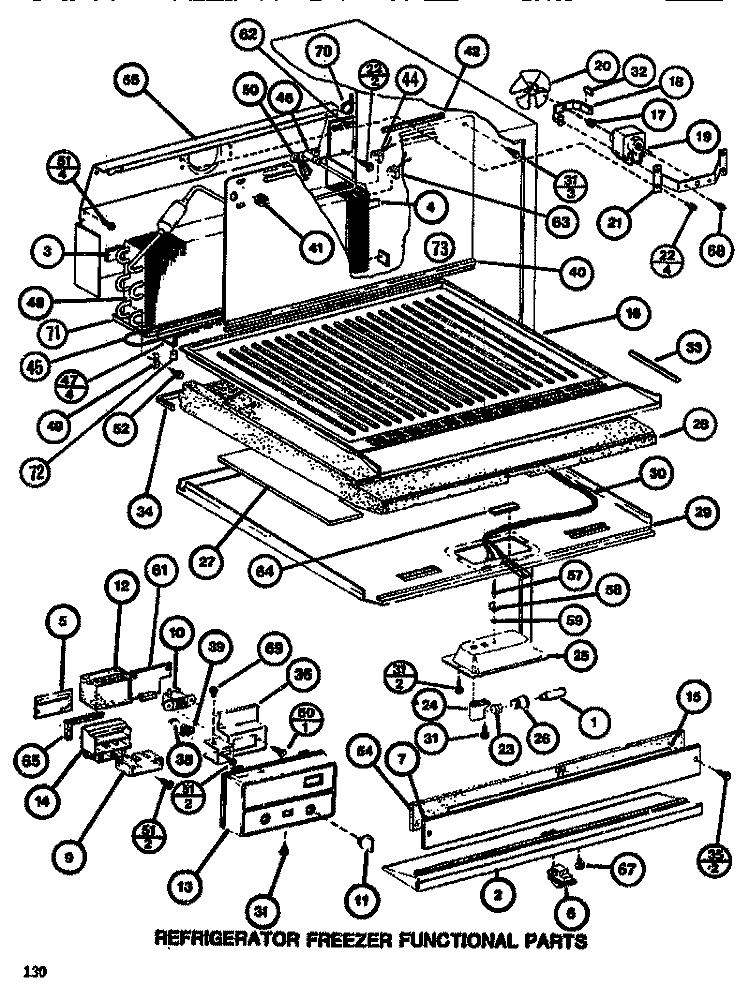 FUNCTIONAL PARTS (REF / FRZ) Diagram and Parts List for TC522K P7816004W Amana Refrigerator