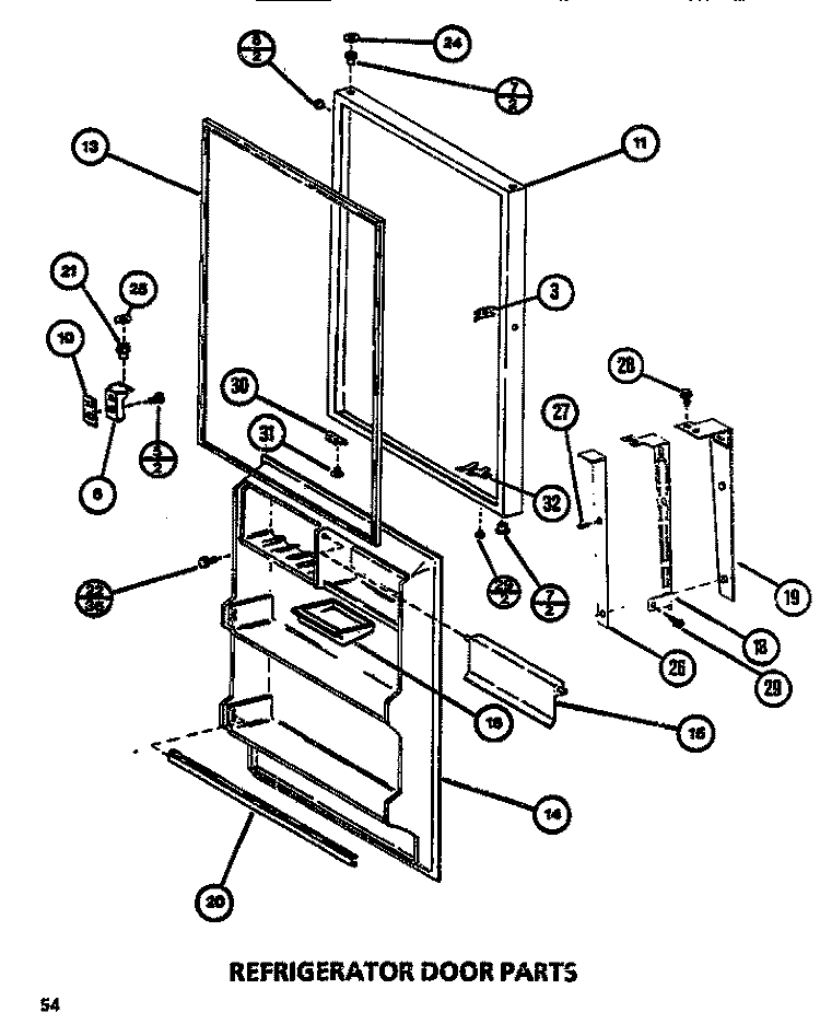 REF DOOR Diagram and Parts List for TM516M1 P7816005W Amana Refrigerator