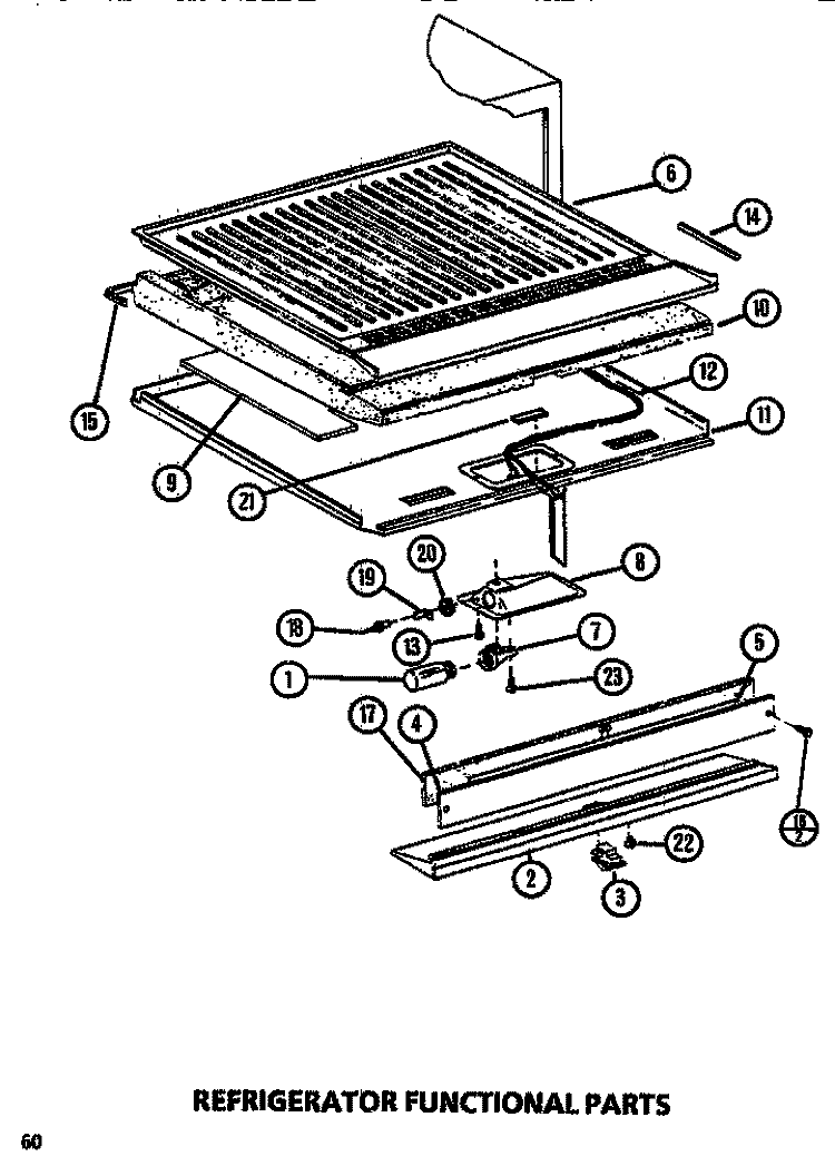 FUNCTIONAL (REF) Diagram and Parts List for TM516M1 P7816005W Amana Refrigerator