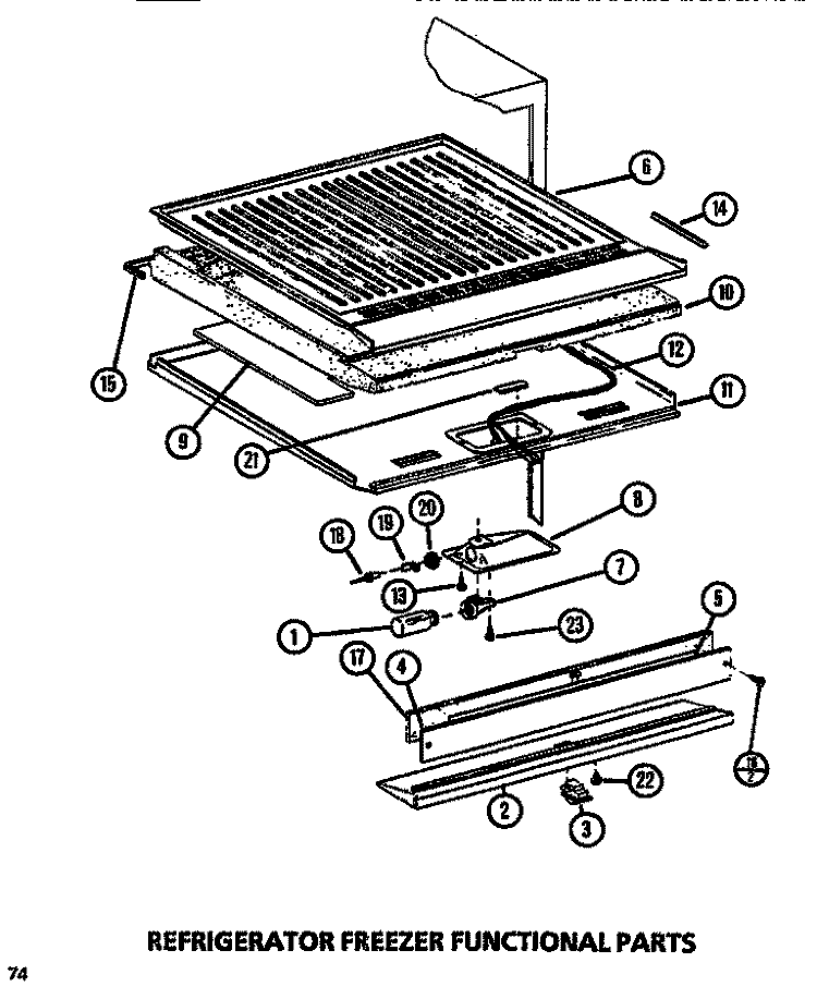 FUNCTIONAL (REF / FRZ) Diagram and Parts List for TR518M P7816006W Amana Refrigerator