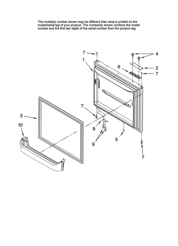 Freezer Door Parts Diagram and Parts List for AB2225PEKS13  Amana Refrigerator