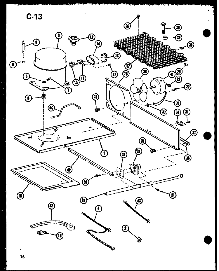 Page 6 Diagram and Parts List for ESBFC16C-G P6023519W G Amana Refrigerator