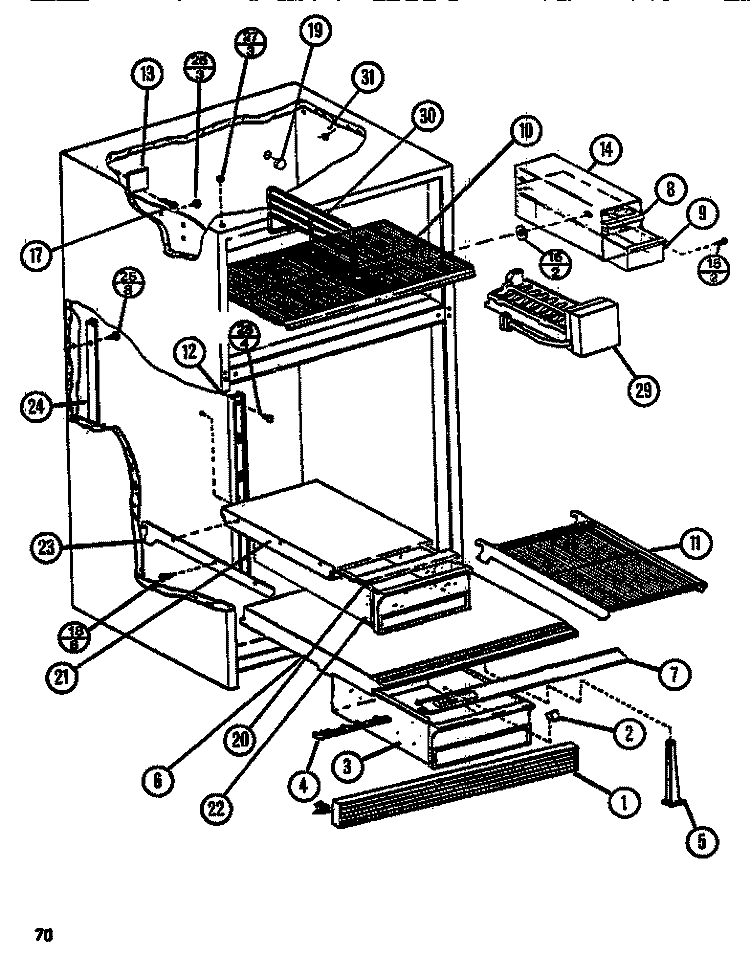 INTERIOR ACCESSORIES Diagram and Parts List for TR518I P1117901W Amana Refrigerator