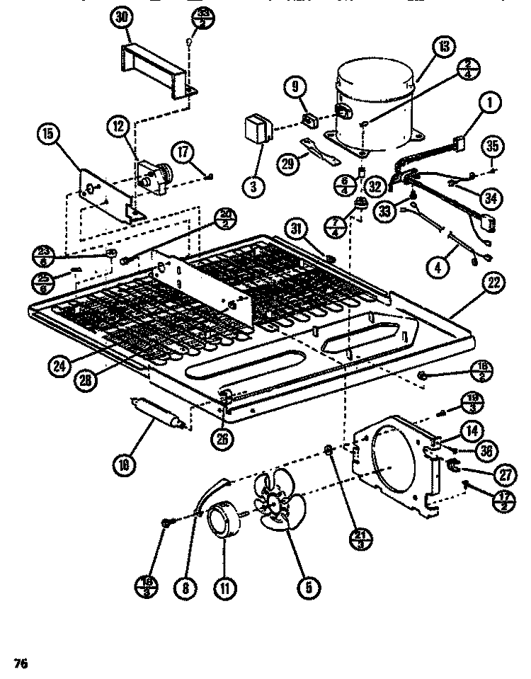 COMPRESSOR COMPARTMENT Diagram and Parts List for TR518I P1117901W Amana Refrigerator