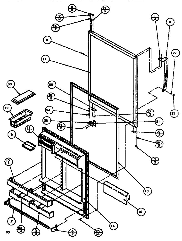 REF DOOR Diagram and Parts List for TC522Q P1135701W Amana Refrigerator
