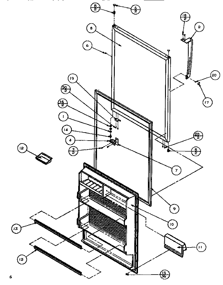 REF DOOR Diagram and Parts List for TR518IT P1170501W Amana Refrigerator