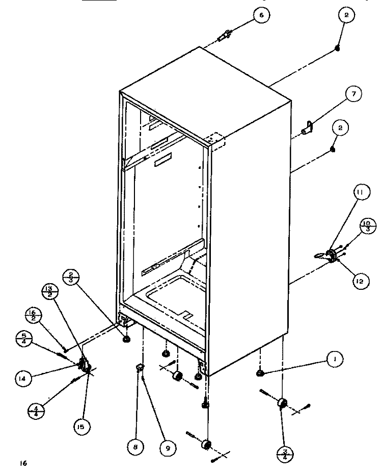 CABINET BOTTOM & BACK Diagram and Parts List for TR518IT P1170501W Amana Refrigerator