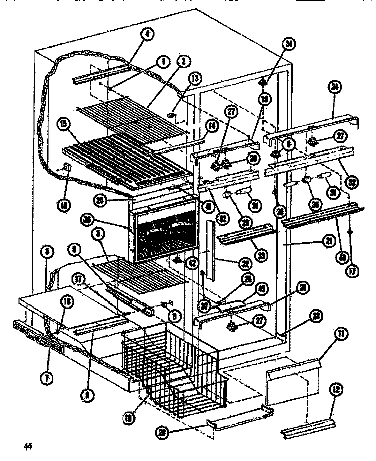 Page 4 Diagram and Parts List for SDI522F1 P7540017W Amana Refrigerator