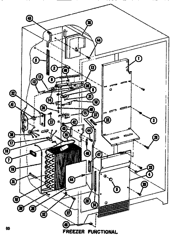 FUNCTIONAL PARTS (FZ) Diagram and Parts List for SDI522F1 P7540017W Amana Refrigerator