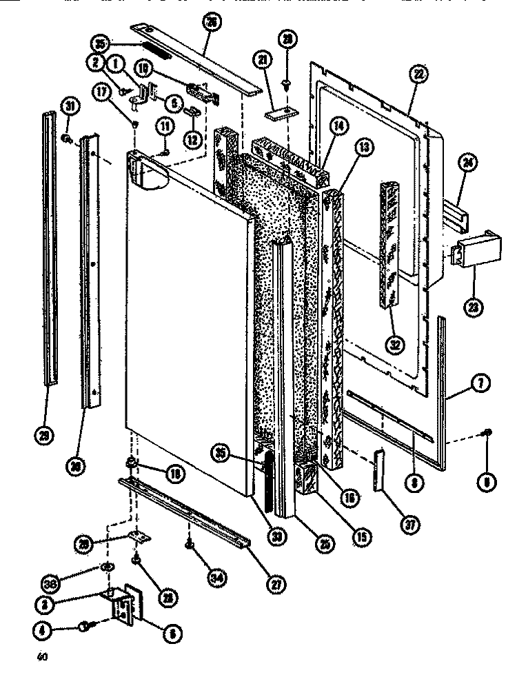 Page 2 Diagram and Parts List for SDI522F1 P7642502W Amana Refrigerator