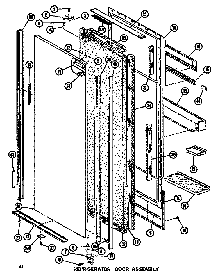 REF DOOR ASSY Diagram and Parts List for SDI522F1 P7642502W Amana Refrigerator