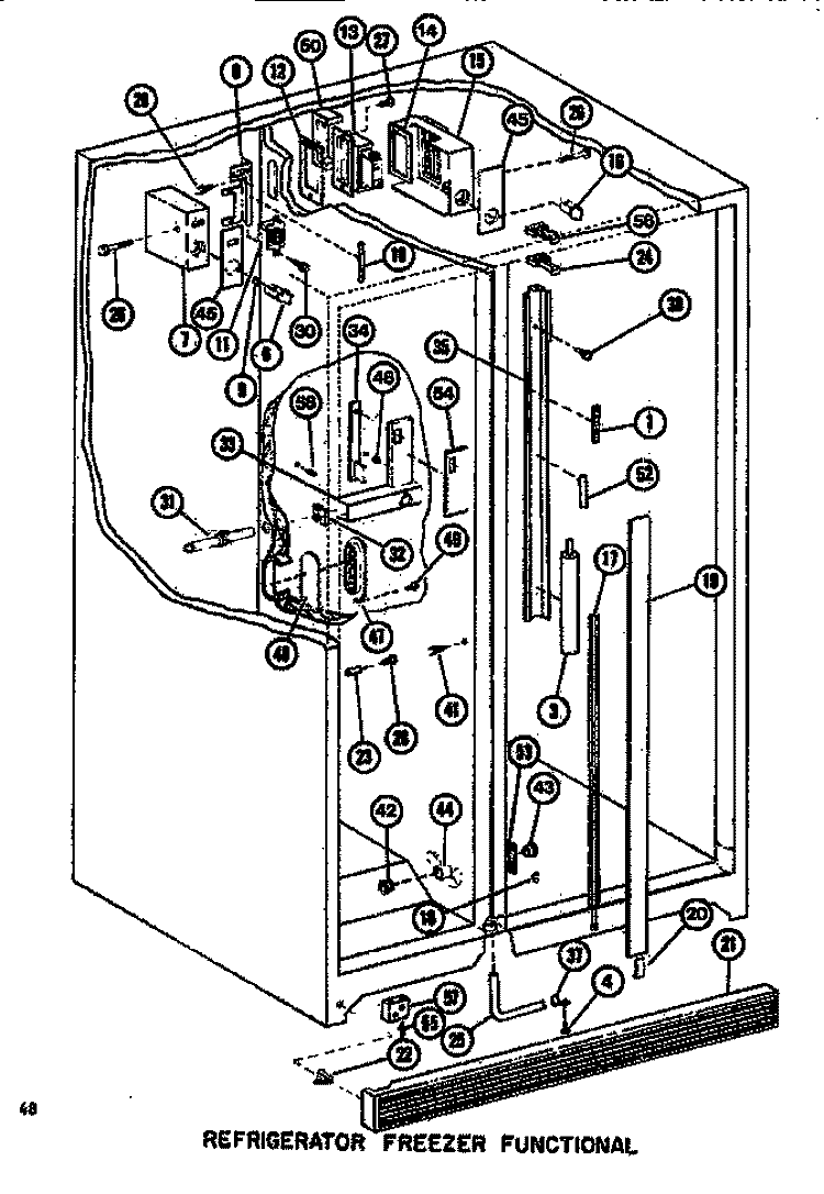 FUNCTIONAL PARTS (REF / FRZ) Diagram and Parts List for SDI522F1 P7642502W Amana Refrigerator