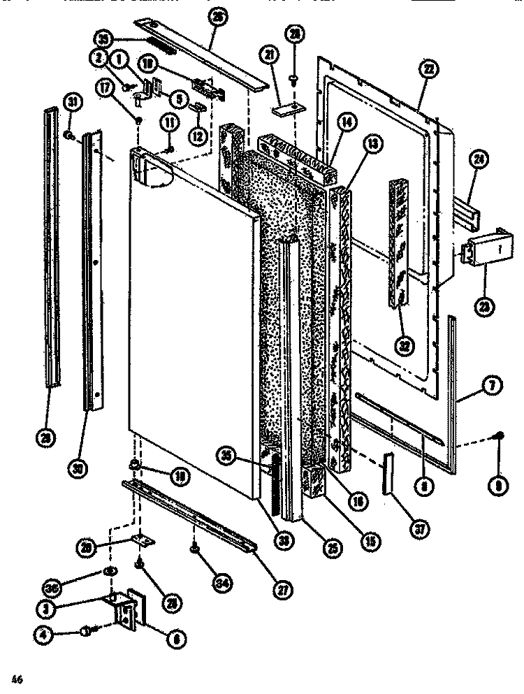 Page 2 Diagram and Parts List for SDI522F1 P7642508W Amana Refrigerator