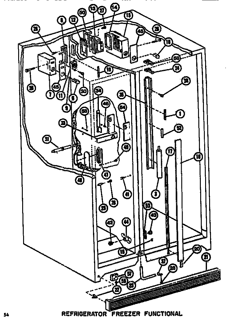 FUNCTIONAL PARTS (REF / FRZ) Diagram and Parts List for SDI522F1 P7642508W Amana Refrigerator