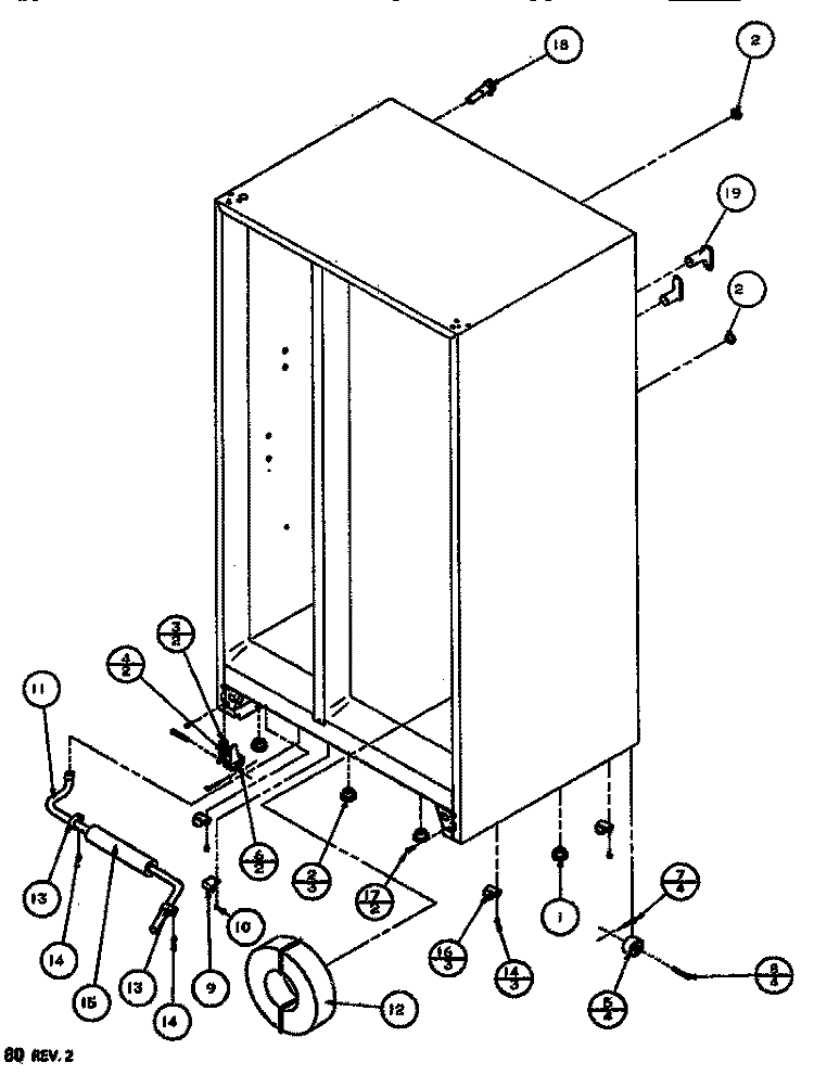 DRAIN & ROLLERS Diagram and Parts List for SXDT522J P7845304W Amana Refrigerator