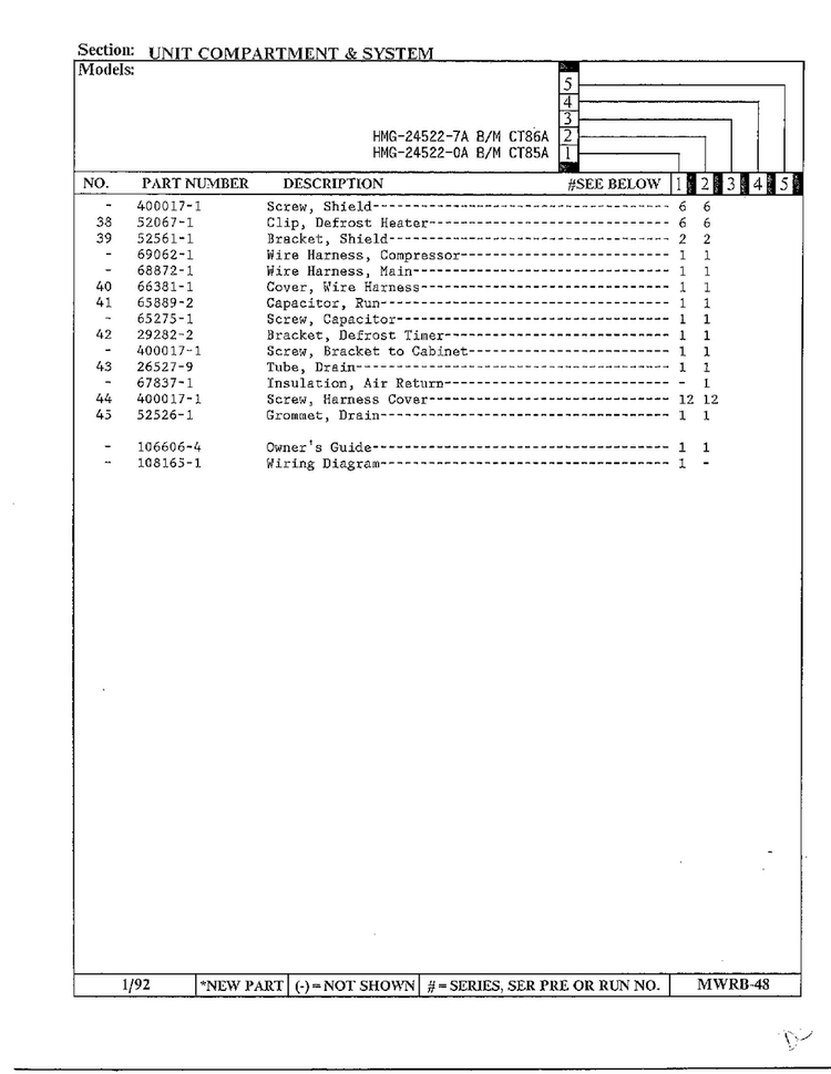 Unit Compartment And System Page 3 Diagram and Parts List for 24522-7A  Admiral Refrigerator