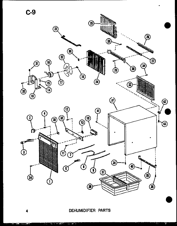 DEHUMIDIFIER PARTS Diagram and Parts List for DH22-20W P5434119R Amana Dehumidifier