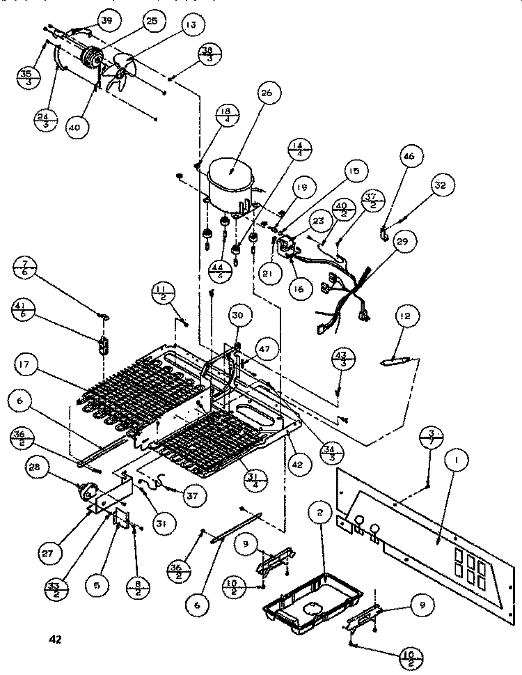 TECUMSEH COMPRESSOR Diagram and Parts List for SB520K P1140701W Amana Refrigerator