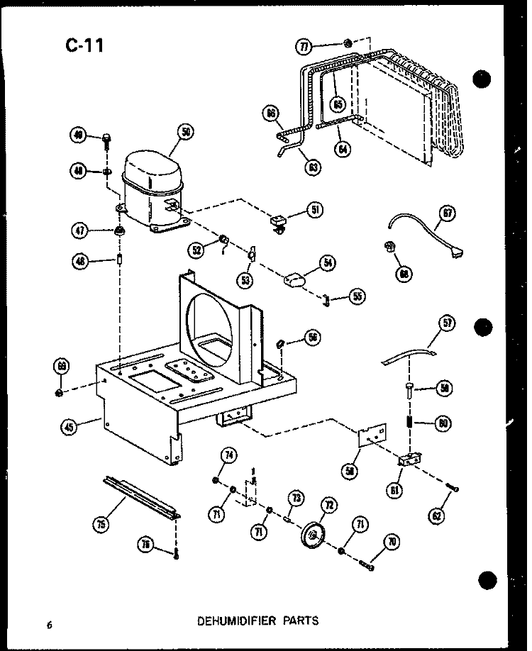 DEHUMIDIFIER PARTS Diagram and Parts List for DH22-20W P5434119R Amana Dehumidifier
