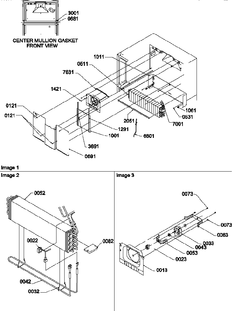 Evaporator And Fan Motor Assemblies Diagram and Parts List for TN22AL-P1300703WL  Amana Refrigerator