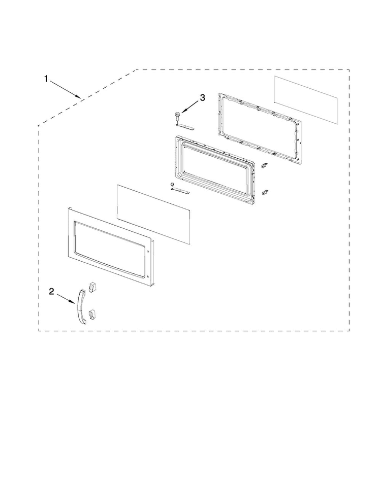 Door Parts Diagram and Parts List for MMV6186WB0  Maytag Microwave