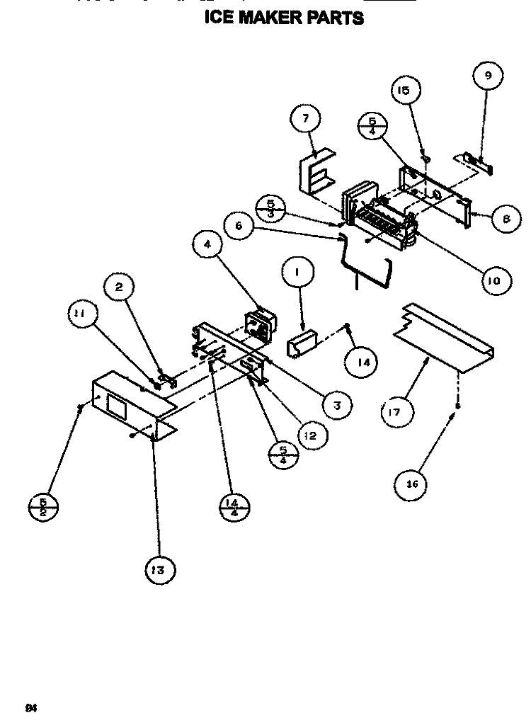 ICEMAKER Diagram and Parts List for SXDE528MW P1173401W Amana Refrigerator