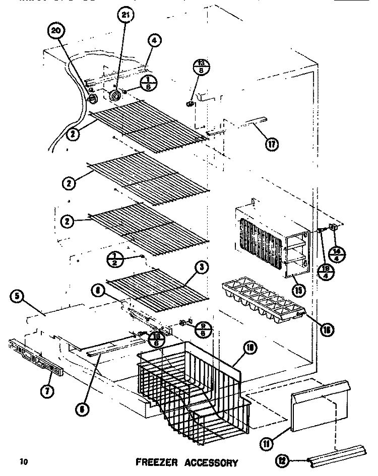 FZ ACCESSORY Diagram and Parts List for SR19F1 P7700008W Amana Refrigerator