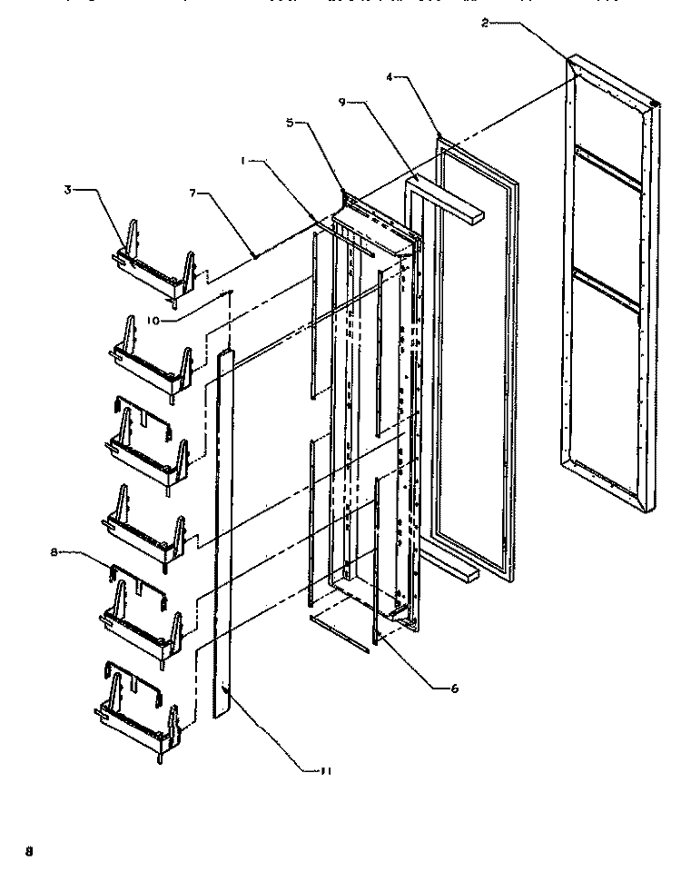 FZ DOOR Diagram and Parts List for SB520SW P1185001W W Amana Refrigerator