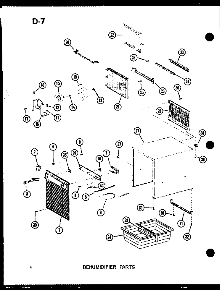 DEHUMIDIFIER PARTS Diagram and Parts List for DH2222W P6924201R Amana Dehumidifier