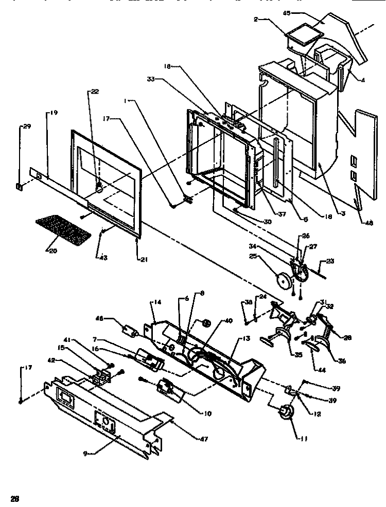 ICE & WATER CAVITY Diagram and Parts List for SRDE520SW P1183101W W Amana Refrigerator