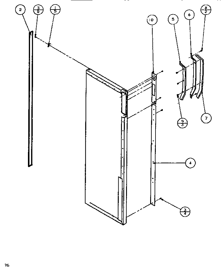 REF DOOR (CONT.) Diagram and Parts List for SXDE526M P1164001W Amana Refrigerator
