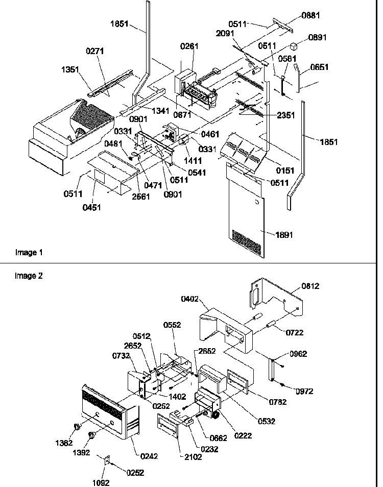 Ice Maker/control Assembly Diagram and Parts List for SBD522VE-P1320303WE  Amana Refrigerator