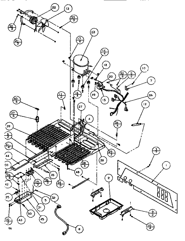 TECUMSEH COMPRESSOR Diagram and Parts List for SXDE522M P1164002W Amana Refrigerator