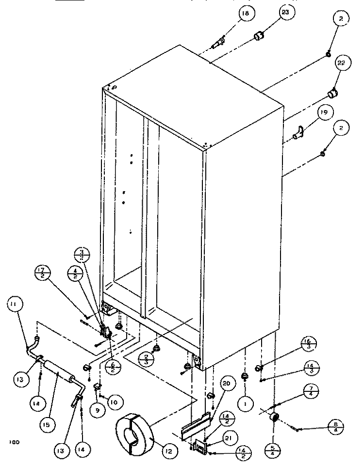 DRAIN & ROLLERS Diagram and Parts List for SXDE522M P1164002W Amana Refrigerator