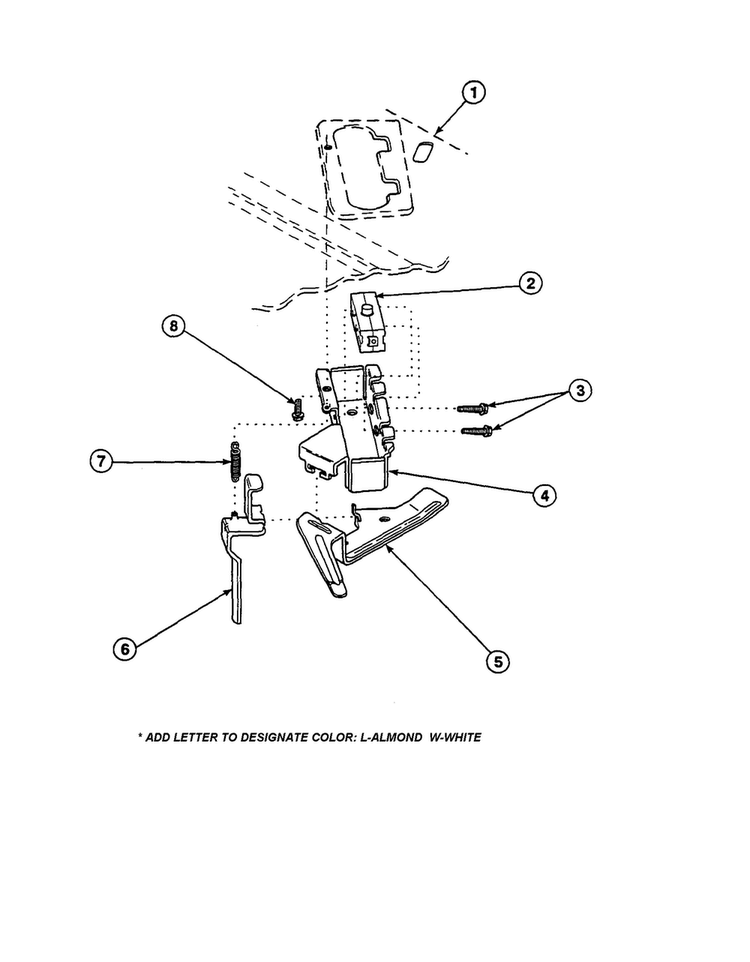 Out-of-balance Switch Diagram and Parts List for LW6123LM-PLW6123LMB  Amana Washer