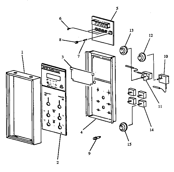 Control Panel Diagram and Parts List for EST3992W P1132643NW Caloric Range