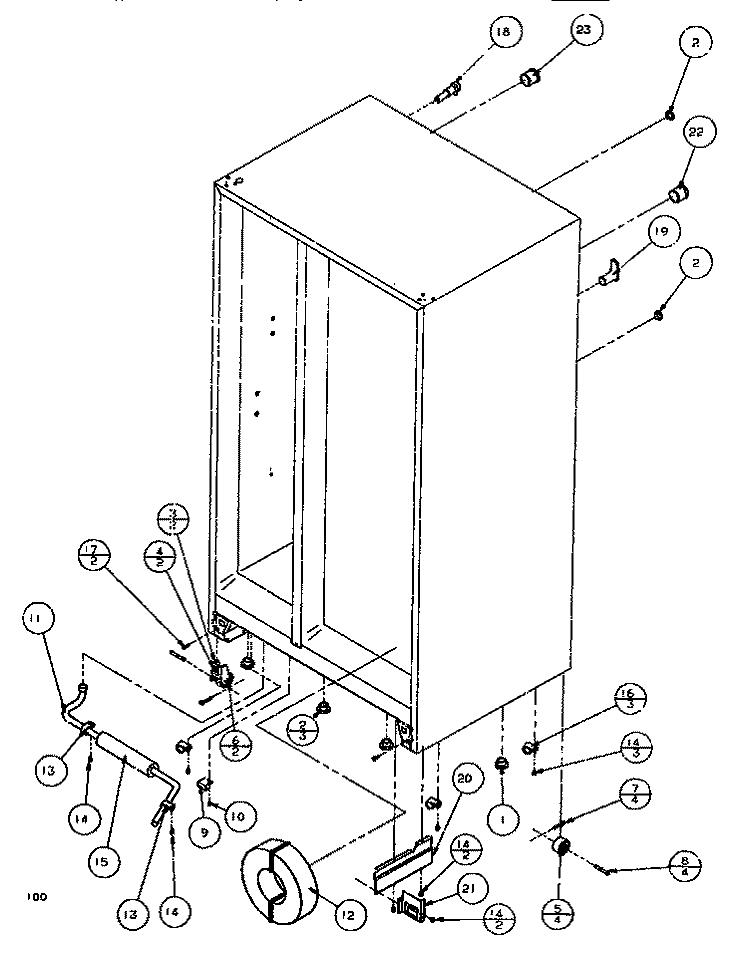 DRAIN & ROLLERS Diagram and Parts List for SBDE520M P1164003W W Amana Refrigerator