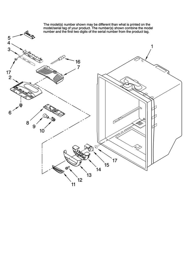 Refrigerator Liner Parts Diagram and Parts List for AFB2534FES12  Amana Refrigerator