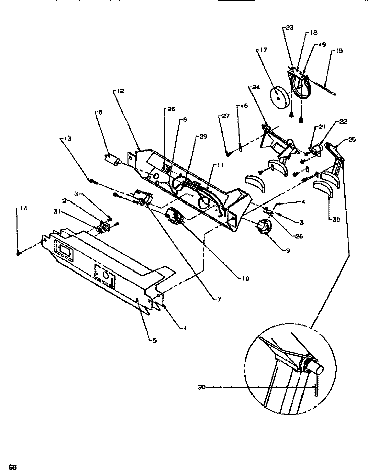 ICE & WATER CAVITY Diagram and Parts List for SXD520SL P1182401W L Amana Refrigerator