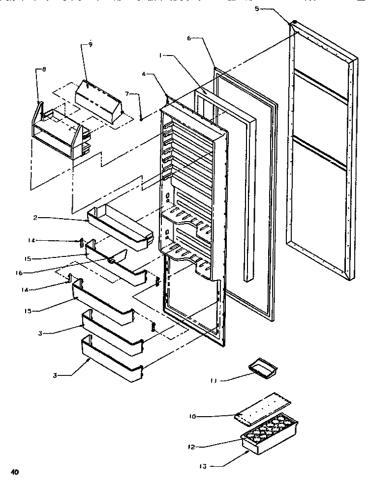 REF DOOR Diagram and Parts List for SSD522SW P1184702W W Amana Refrigerator