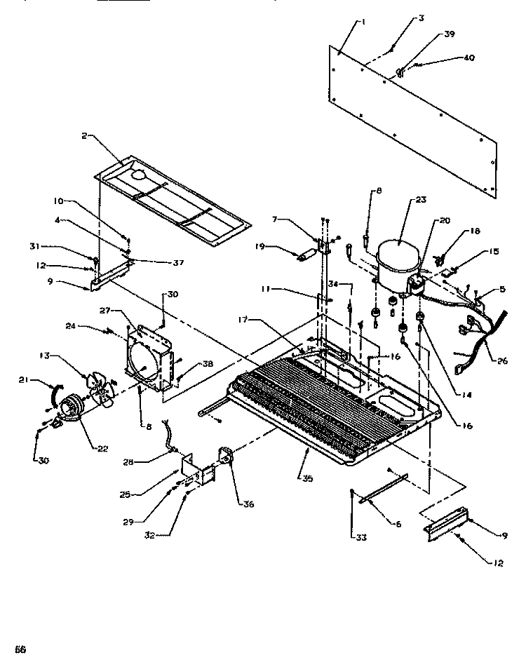 MACHINE COMPARTMENT Diagram and Parts List for SSD522SW P1184702W W Amana Refrigerator