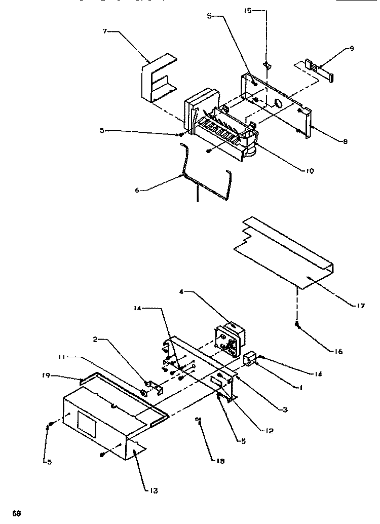 ICEMAKER Diagram and Parts List for SSD522SW P1184702W W Amana Refrigerator